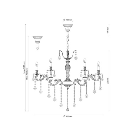 картинка Большая люстра BARLETTA 122.12.6 antique от магазина BTSvet
