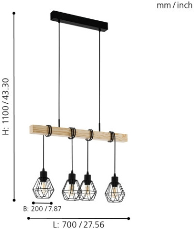 картинка Подвесной светильник Townshend 5 43132 от магазина BTSvet