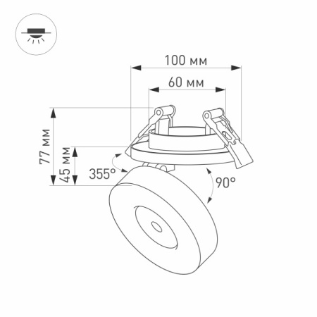картинка LED спот встраиваемый LGD-MONA-BUILT-R100-12W White5000 (WH, 24 deg) (Arlight, IP40 Металл, 3 года) 025464 от магазина BTSvet