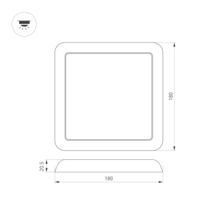картинка Светильник встраиваемый LED CL-FIOKK-S180x180-12W Day4000-MIX (WH, 120 deg, 230V) (Arlight, IP44 Пластик, 3 года) 034470 от магазина BTSvet