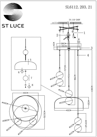картинка Подвесной светильник ST Luce Ode SL6112.203.21 от магазина BTSvet