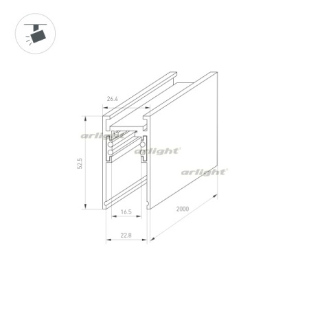 картинка Трек (шинопровод) MAG-ORIENT-TRACK-2652-2000 (BK) (Arlight, IP20 Металл, 3 года) 033632 от магазина BTSvet