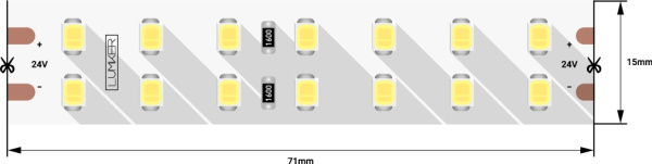 Светодиодная лента LUX DSG2196-24-WW-33