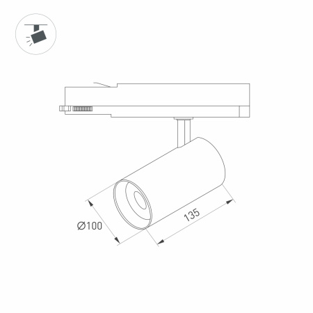 картинка Трековый светильник светодиодный LGD-NIKA-4TR-R100-40W Day4000 (BK, 24 deg, 230V) (Arlight, IP20 Металл, 5 лет) 031178 от магазина BTSvet
