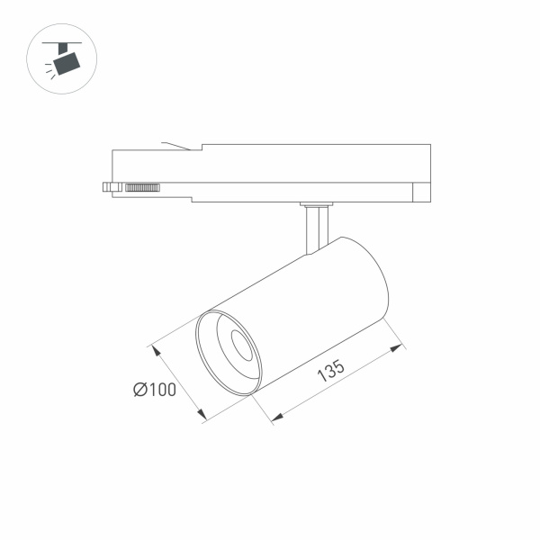 картинка Трековый светильник LGD-NIKA-4TR-R100-40W Warm3000 (WH, 24 deg, 230V) (IP20 Металл) 031176 от магазина BTSvet