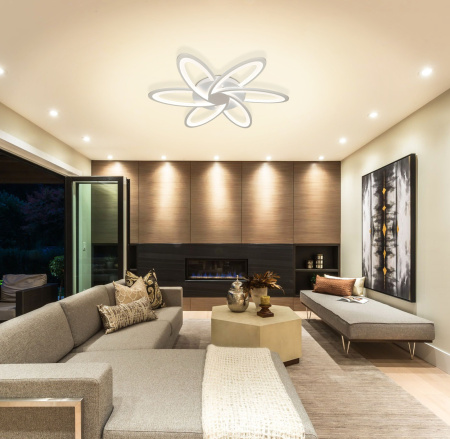 картинка Потолочная люстра светодиодная с управлением пультом смартфоном и голосом регулировкой цветовой температуры и яркости ночным режимом и таймером LED LAMPS 81217 от магазина BTSvet