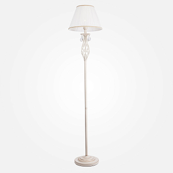 Торшер Amelia 10073/1 белый с золотом/прозрачный хрусталь Strotskis