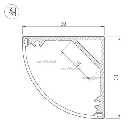 картинка Профиль SL-KANT-H30-2000 ANOD (Arlight, Алюминий) 019333 от магазина BTSvet