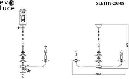 картинка Подвесная люстра Attic SLE1117-203-08 от магазина BTSvet