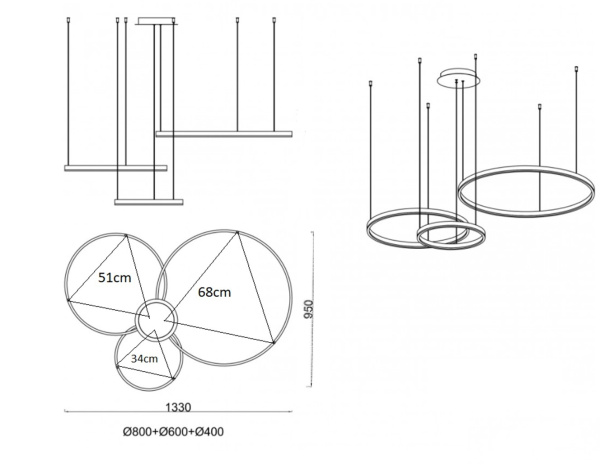 картинка Подвесной светильник светодиодный диммируемый с пультом Тор 08223,36PA от магазина BTSvet