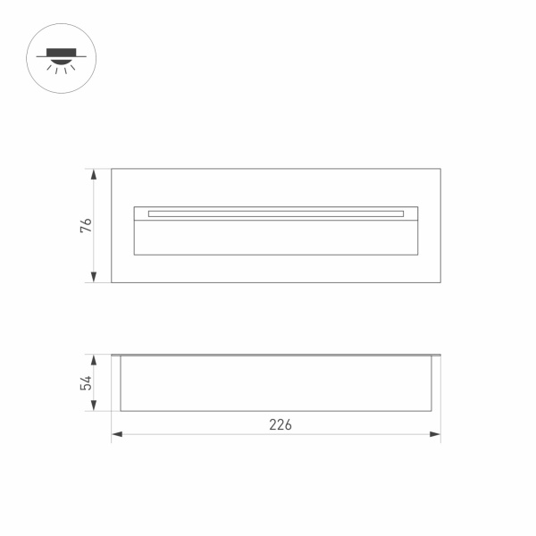 картинка Фасадный светильник светодиодный LTD-TRAIL-S226x76-8W Warm3000 (GR, 65 deg, 230V) (Arlight, IP65 Металл, 3 года) 029964 от магазина BTSvet