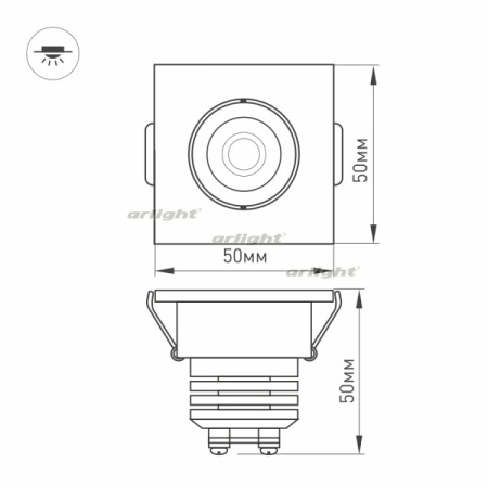 картинка Светодиодный светильник мебельный LTM-S50x50WH 5W Warm White 25deg (Arlight, IP40 Металл, 3 года) 020759 от магазина BTSvet