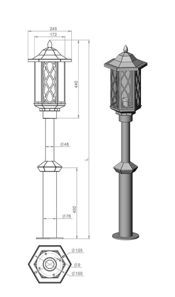 картинка Наземный фонарь Grand 170-41/brc-11 от магазина BTSvet