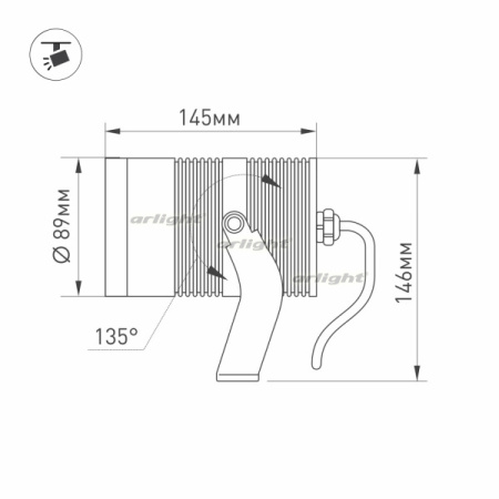 картинка Прожектор светодиодный ALT-RAY-R89-25W Day4000 (DG, 24 deg, 230V) (Arlight, IP67 Металл, 3 года) 029699 от магазина BTSvet