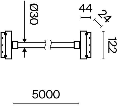 картинка Трековый подвесной светильник 48V Tau TR101-2-100W4K-B от магазина BTSvet