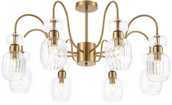 Потолочная люстра на штанге Gloss 1141/8PL E14*60W Antigue copper/Clear