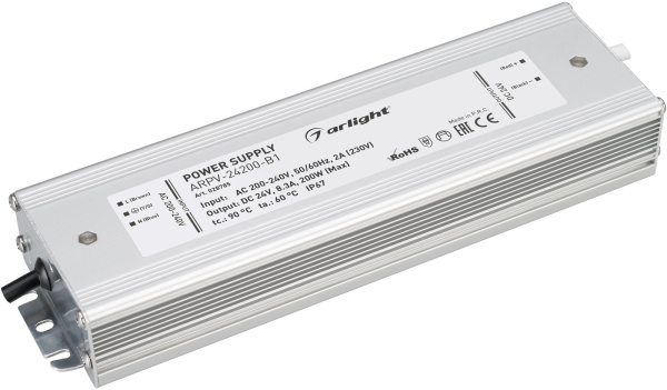 Блок питания ARPV-24200-B1 (24V, 8,3A, 200W) (Arlight, IP67 Металл, 3 года) 028785