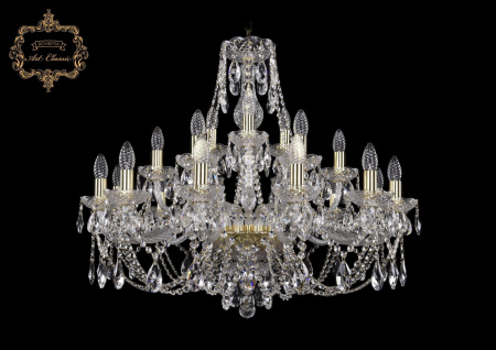 Хрустальная подвесная люстра 11.21.12+6+3.300.Gd.Sp