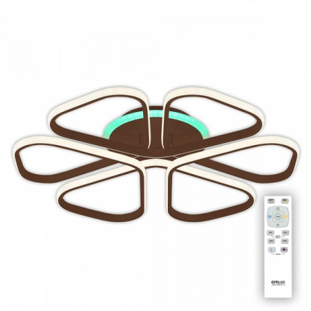 картинка Потолочная люстра светодиодная с управлением смарфоном и пультом регулировка яркости и цветовой температуры Сезар Смарт CL233A275E RGB от магазина BTSvet