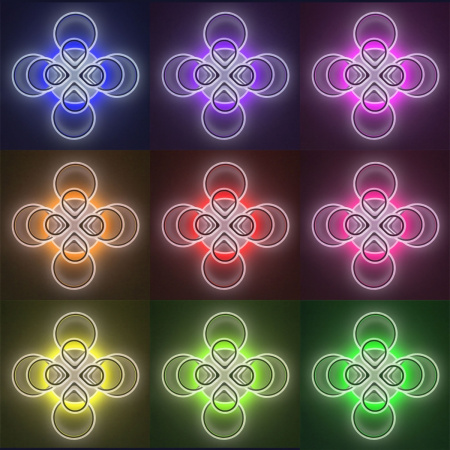 картинка Потолочная люстра светодиодная с управлением голосом и смартфоном с пультом регулировкой цветовой температуры и яркости Транай CL235A200E RGB от магазина BTSvet