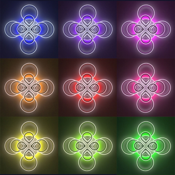 картинка Потолочная люстра светодиодная с управлением голосом и смартфоном с пультом регулировкой цветовой температуры и яркости Транай CL235A200E RGB от магазина BTSvet