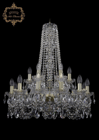 Хрустальная подвесная люстра 11.11.12+6.240.h-80.Gd.Sp