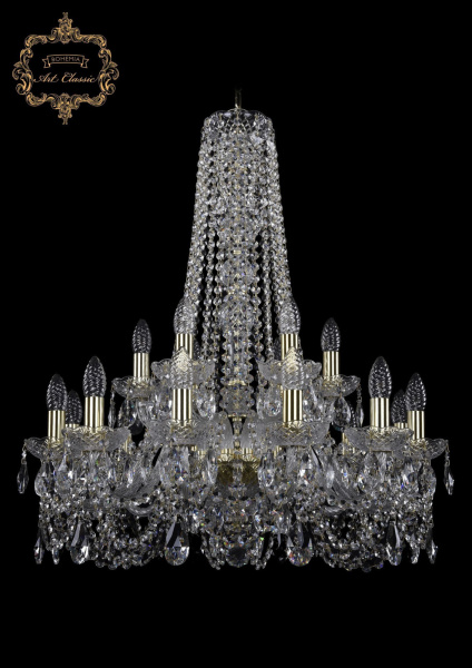 Хрустальная подвесная люстра 11.11.12+6.240.h-80.Gd.Sp