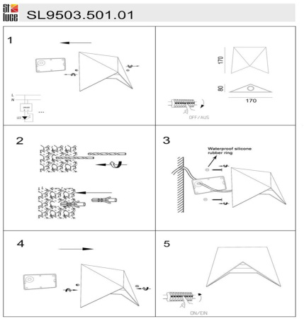 картинка Настенный светильник уличный Canneto SL9503.501.01 от магазина BTSvet