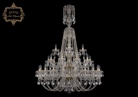 Хрустальная подвесная люстра 11.21.20+10+5.400.3d.XL-160.Gd.Sp