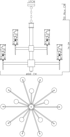 картинка Подвесная люстра Sham 4505/17 LM-15 от магазина BTSvet