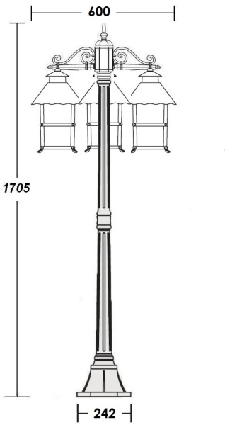 картинка Наземный фонарь CAIOR 2 81408B Gb от магазина BTSvet