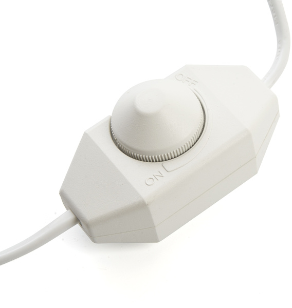 картинка Сетевой шнур с диммером 230V 2м, белый, DM103-200W 23056 от магазина BTSvet