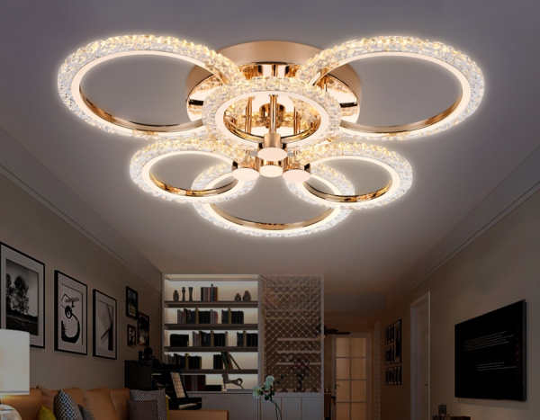 картинка Потолочная люстра светодиодная с пультом и управлением смартфоном регулировкой цветовой температуры и яркости ночным режимом Acrylica FA418 от магазина BTSvet