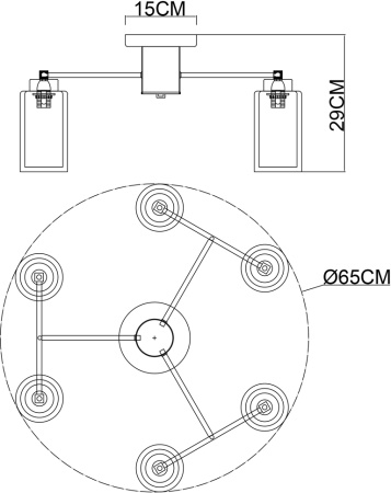 картинка Потолочная люстра на штанге Leo A7027PL-6BK от магазина BTSvet