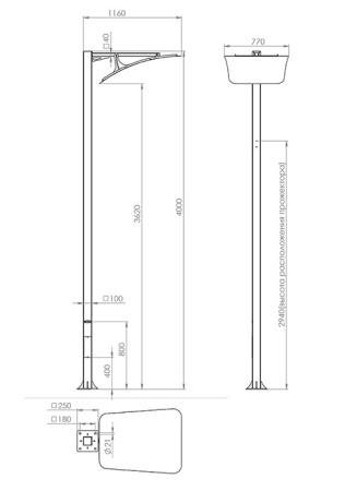 картинка Наземный светильник светодиодный Sky 560-31/w-50 IP65 от магазина BTSvet