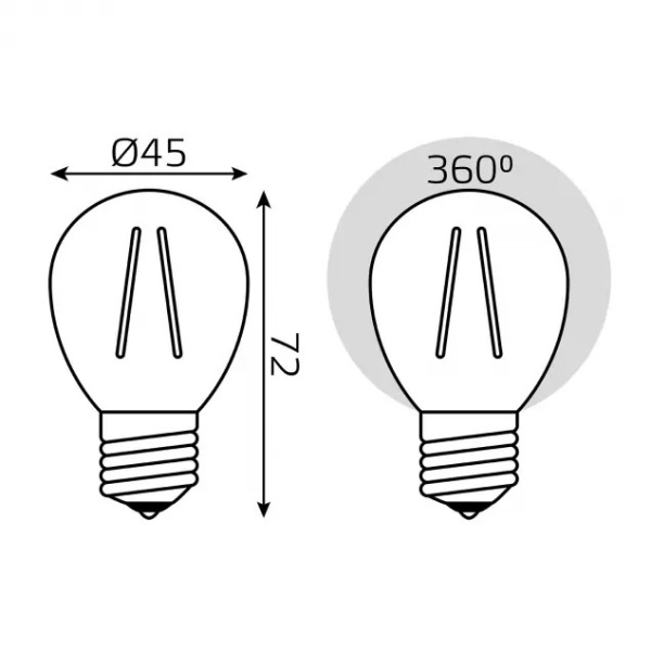 картинка Лампочка LED Filament Globe E27 9W 2700K 1/10/50 105802109 от магазина BTSvet