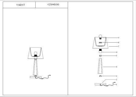 картинка Интерьерная настольная лампа 11401/T от магазина BTSvet