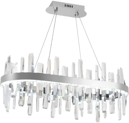 картинка Подвесная люстра хрустальная светодиодная с управлением смартфоном и пультом регулировкой цветовой температурой и яркости ночным режимом и таймером LED LAMPS 81259 от магазина BTSvet