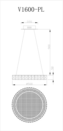 картинка Люстра подвесная светодиодная V1600-PL Ice LED*50W от магазина BTSvet