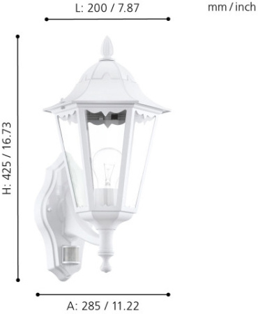 картинка Настенный фонарь уличный Navedo 93447 от магазина BTSvet