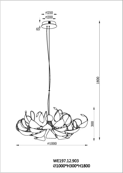 картинка Подвесной светильник Alessandra WE197.12.903 от магазина BTSvet