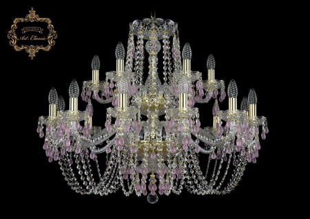 Хрустальная подвесная люстра 11.24.12+6.300.2d.Gd.V7010