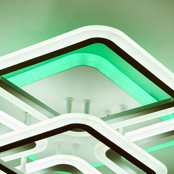 картинка Потолочная люстра светодиодная с пультом и управлением смартфоном регулировкой цветовой температуры и яркости RGB Марсель Смарт CL232A150E от магазина BTSvet