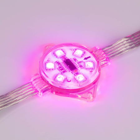 картинка Модуль управляемый VISOR-DMX-5060-6-24V RGB 120deg (D40x12mm, 1.5W, IP68) (Arlight, Пластик, 3 года) 029188 от магазина BTSvet