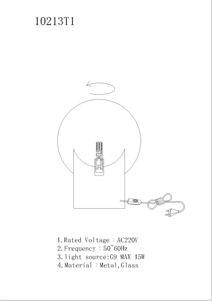 картинка Настольная лампа Golden 10213T/1-D200 MGL-WH от магазина BTSvet