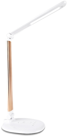 Офисная настольная лампа диммируемая светодиодная с регулировкой цветовой температуры и беспроводным ЗУ Desk DE525
