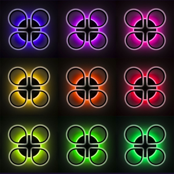 картинка Потолочная люстра светодиодная с управлением голосом и смартфоном с пультом регулировкой цветовой температуры и яркости Транай CL235A145E RGB от магазина BTSvet