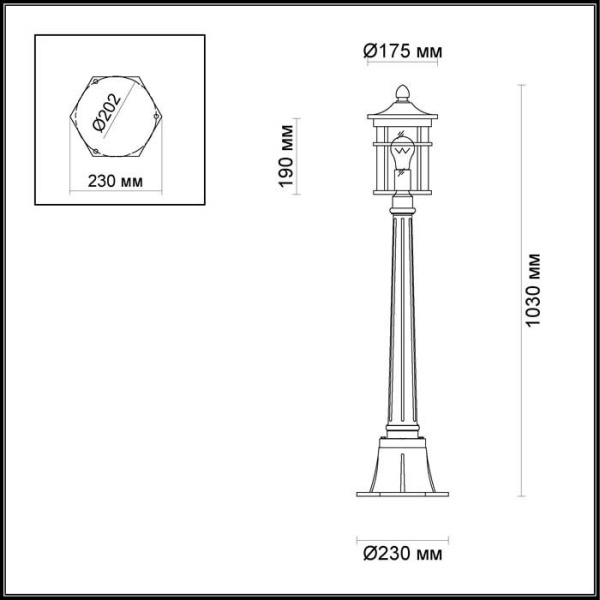 картинка Наземный фонарь Virta 4044/1F от магазина BTSvet