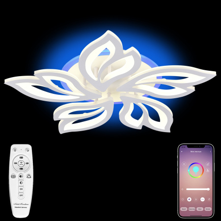 Потолочная люстра светодиодная LED LAMPS 81150, 100W, белый, LED с RGB подсветкой