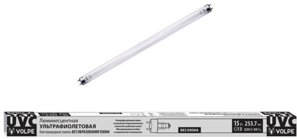 Лампа ультрафиолетовая бактерицидная EFL-T8-15/UVCB/G13/CU/V